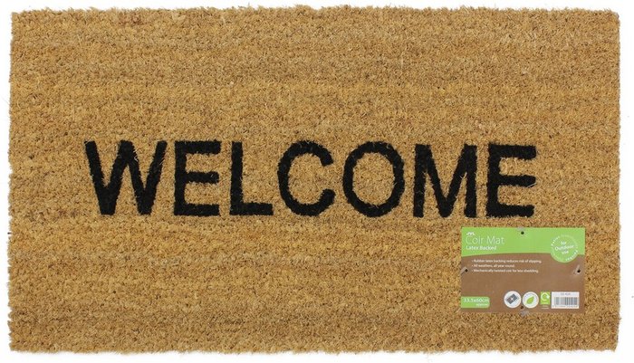 The Range | JVL JVL Welcome Latex Coir Mat, 33.5x60cm JVL JVL Welcome Latex Coir Mat, 33.5x60cm