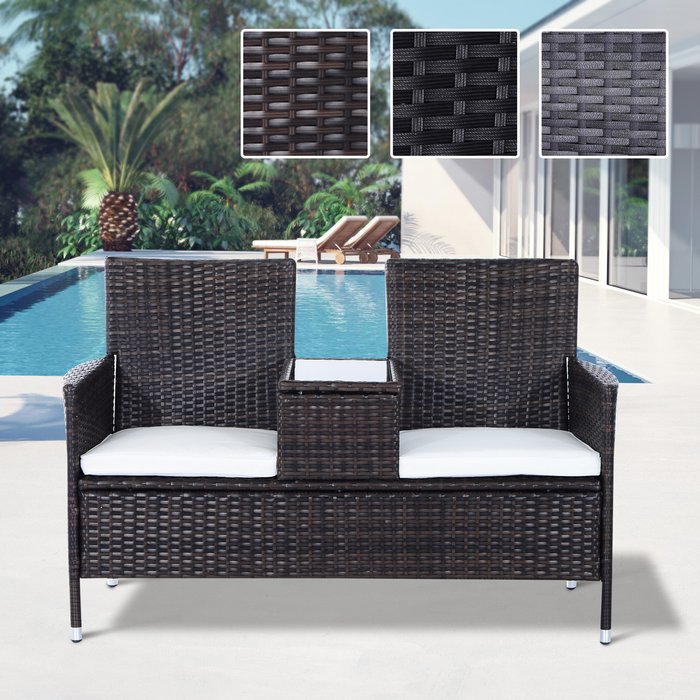The Range | Outsunny Outsunny Rattan Chair Garden Furniture Patio Companion Love Seat Table Grey Outsunny Outsunny Rattan Chair Garden Furniture Patio Companion Love Seat Table Grey