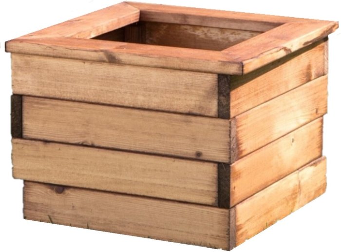The Range | Charles Taylor Wooden Cube Planter 41cm - Brown Charles Taylor Wooden Cube Planter 41cm - Brown