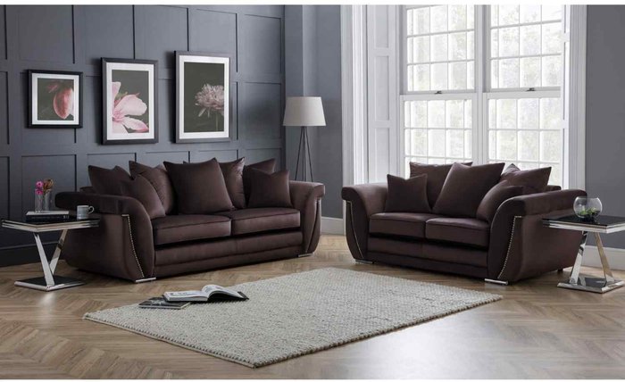The Range | Simply Eleganza Luca 3 Plus 2 Seater Scatterback Sofa Set - Mushroom Simply Eleganza Luca 3 Plus 2 Seater Scatterback Sofa Set - Mushroom
