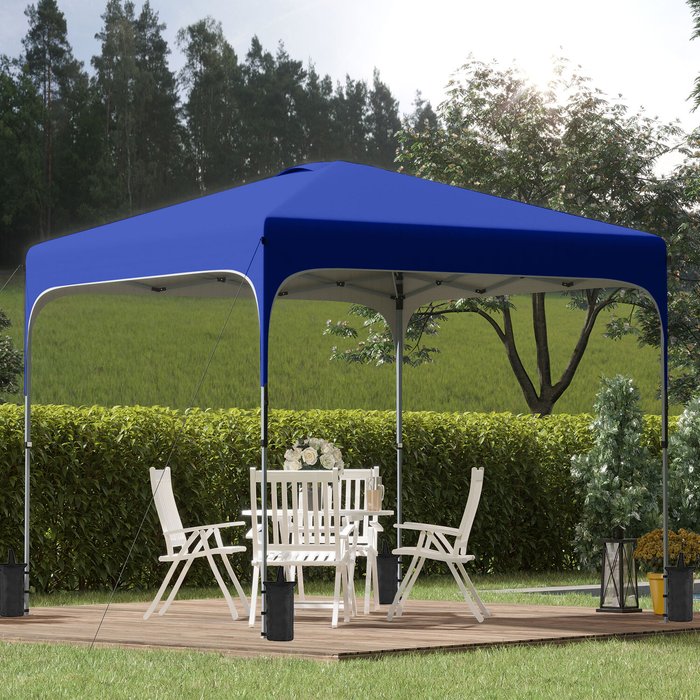 The Range | Outsunny Outsunny Pop Up Gazebo Foldable With Wheeled Carry Bag & 4 Weight Bags - Blue Outsunny Outsunny Pop Up Gazebo Foldable With Wheeled Carry Bag & 4 Weight Bags - Blue
