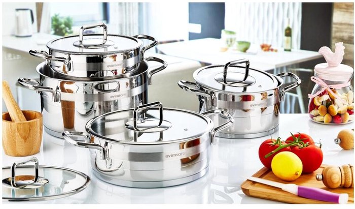 The Range | Rozi Safir Collection 8-piece Stainless Steel Cookware Set Rozi Safir Collection 8-piece Stainless Steel Cookware Set