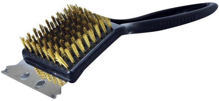 The Range | KING FISHER Barbecue BBQ Wire Cleaning Brush with attached Scraper - Black KING FISHER Barbecue BBQ Wire Cleaning Brush with attached Scraper - Black