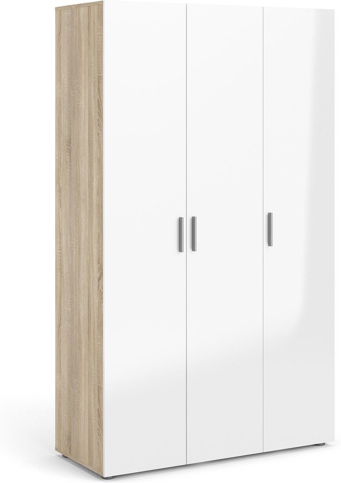 The Range | Furniture To Go Pepe 3-Door Wardrobe - White and Oak Furniture To Go Pepe 3-Door Wardrobe - White and Oak