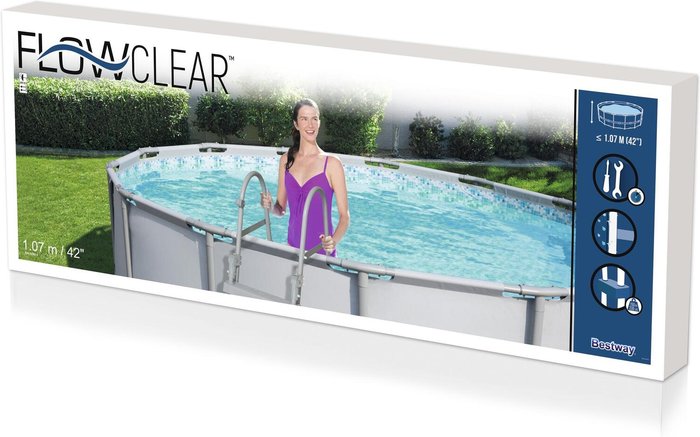 The Range | Samuel Alexander Bestway 42 Pool Safety Ladder Metal Paddling Swimming Heavy Duty Plastic Steps - Yellow Samuel Alexander Bestway 42 Pool Safety Ladder Metal Paddling Swimming Heavy Duty Plastic Steps - Yellow