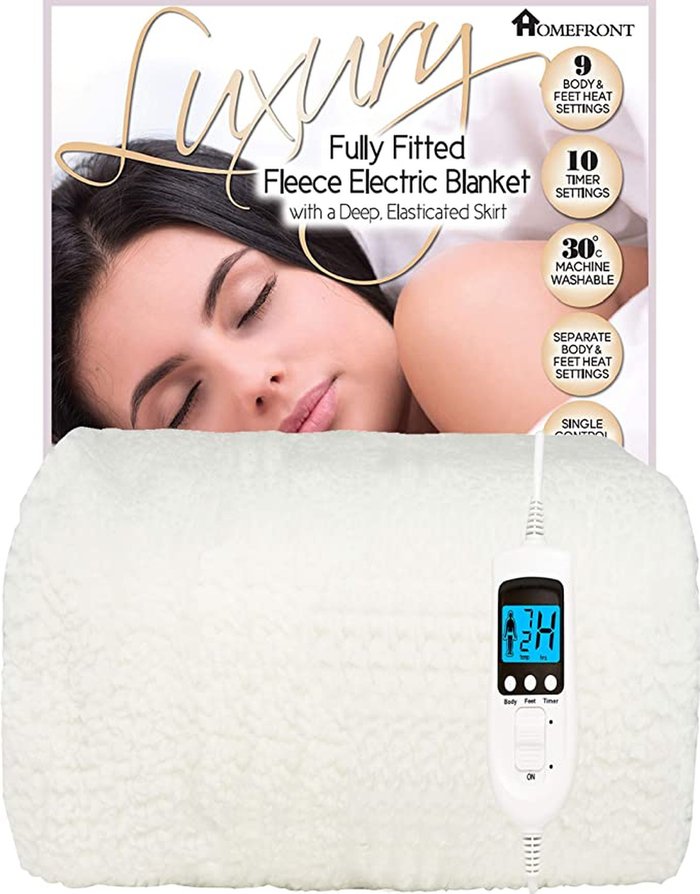 The Range | Homefront Electric Blanket Premium Fleece Fitted Heated Cover - White / Single Homefront Electric Blanket Premium Fleece Fitted Heated Cover - White / Single