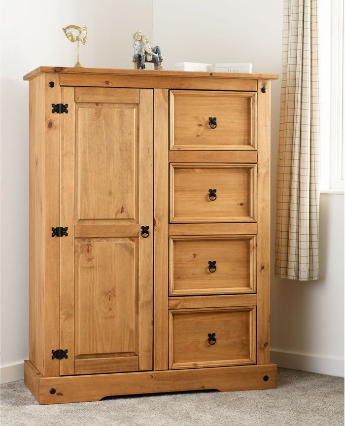 The Range | Seconique Corona 1 Door 4 Drawer Low Wardrobe - DWP Seconique Corona 1 Door 4 Drawer Low Wardrobe - DWP
