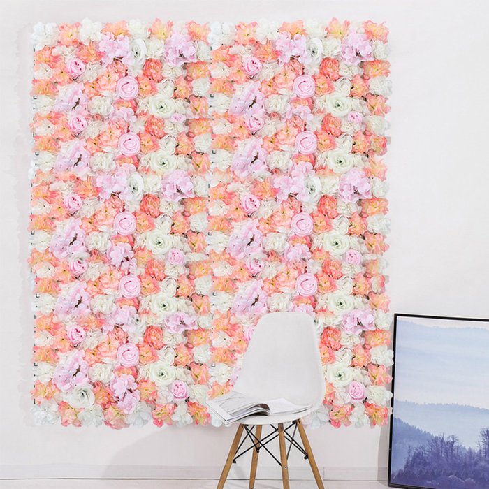 The Range | Livingandhome 2PCS Artificial Flower Panel Rose Backdrop - Pink Livingandhome 2PCS Artificial Flower Panel Rose Backdrop - Pink