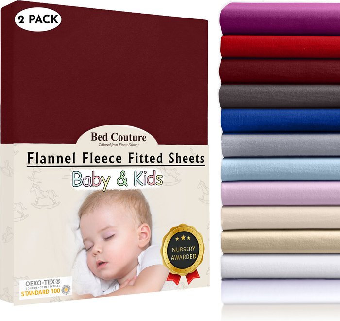 The Range | Bed Couture 70x140 Flannel Fleece Baby Fitted Bed Sheets - Chestnut Bed Couture 70x140 Flannel Fleece Baby Fitted Bed Sheets - Chestnut