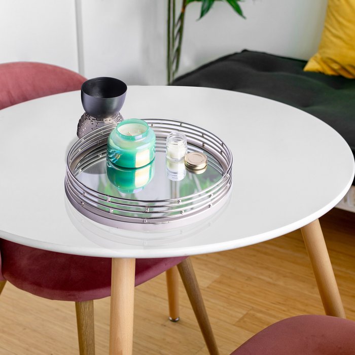 The Range | Green Decore Green Decore Paz Circular Modern Silver Iron Tray 31 Cm Round Green Decore Green Decore Paz Circular Modern Silver Iron Tray 31 Cm Round