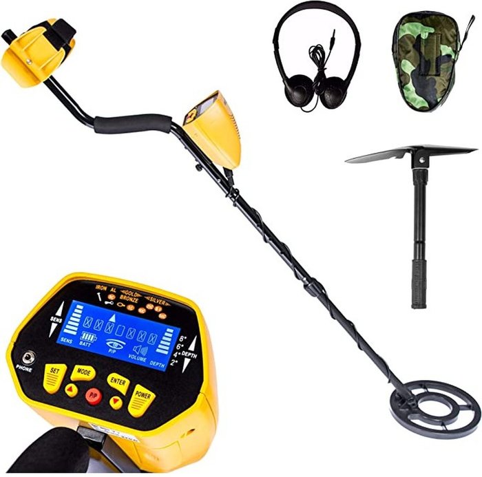 The Range | Mylek XP Pro Metal Detector With Powerful Waterproof Search Coil - Yellow Mylek XP Pro Metal Detector With Powerful Waterproof Search Coil - Yellow