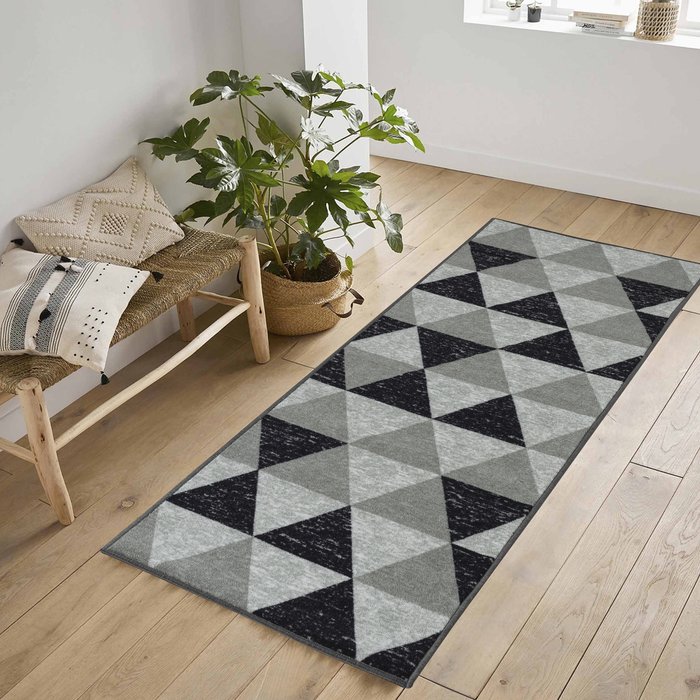 The Range | Serdim Rugs Serdim Rugs Triangle Design Anti Slip Doormats Grey 67X220 Cm Serdim Rugs Serdim Rugs Triangle Design Anti Slip Doormats Grey 67X220 Cm