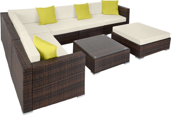 The Range | TECTAKE Tectake Rattan Garden Furniture Lounge Marbella - Brown TECTAKE Tectake Rattan Garden Furniture Lounge Marbella - Brown