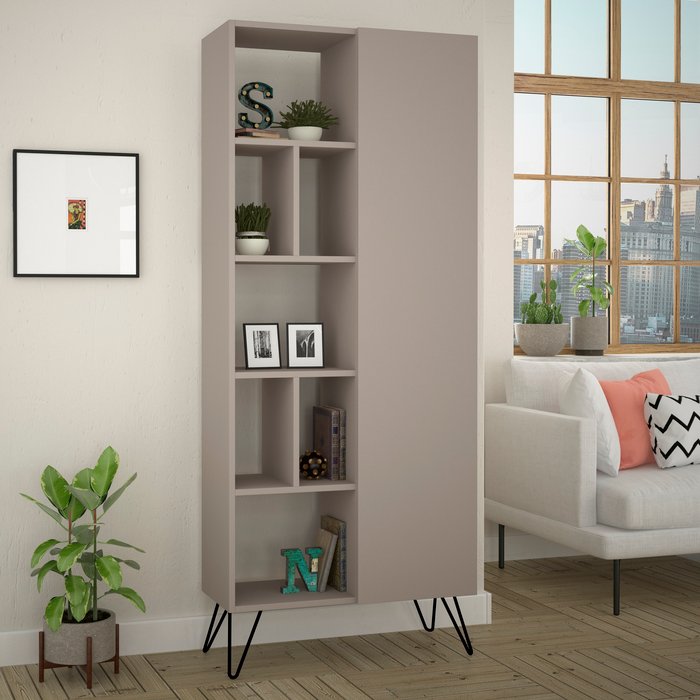 The Range | Decortie Jedda Modern Bookcase Display Unit Mocha Grey - Mocha Grey Decortie Jedda Modern Bookcase Display Unit Mocha Grey - Mocha Grey