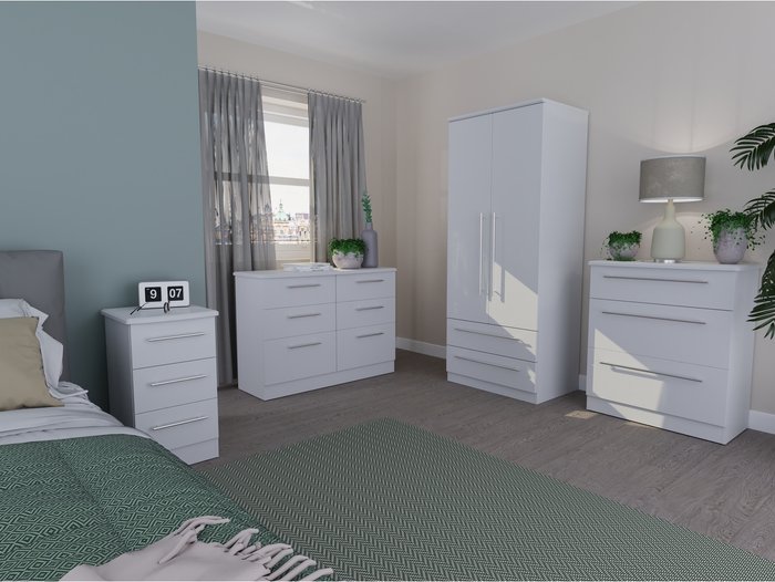 The Range | Sherwood Ready Assembled SMART 2 Drawer Bedside Cabinet - Grey Matt Sherwood Ready Assembled SMART 2 Drawer Bedside Cabinet - Grey Matt