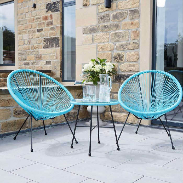 The Range | Pacific Lifestyle Pacific Lifestyle Rio 3 Piece Bistro Set - Blue Pacific Lifestyle Pacific Lifestyle Rio 3 Piece Bistro Set - Blue