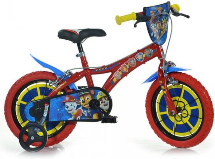 The Range | Dino Dino Paw Patrol 14in Kids Bike - Red/Blue Dino Dino Paw Patrol 14in Kids Bike - Red/Blue