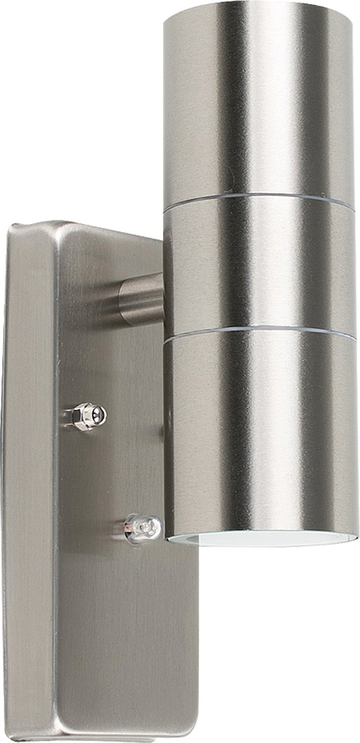 The Range | ValueLights Modern Brushed Chrome IP44 Rated Up Down Outdoor Security Wall Light - Silver ValueLights Modern Brushed Chrome IP44 Rated Up Down Outdoor Security Wall Light - Silver