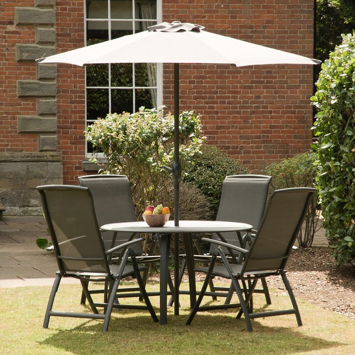 The Range | Suntime Suntime Havana 1.2m Painted Reclining Dining Set - Charcoal Suntime Suntime Havana 1.2m Painted Reclining Dining Set - Charcoal