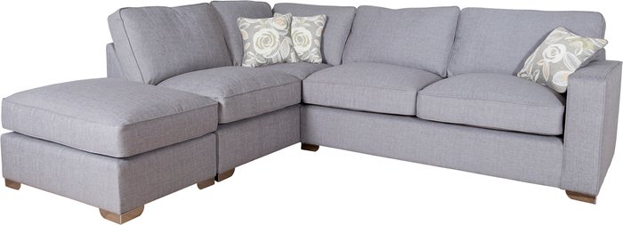 The Range | New York Barley Silver Corner Sofa Unit - Barley Silver / Left-hand / Camelia Winter New York Barley Silver Corner Sofa Unit - Barley Silver / Left-hand / Camelia Winter