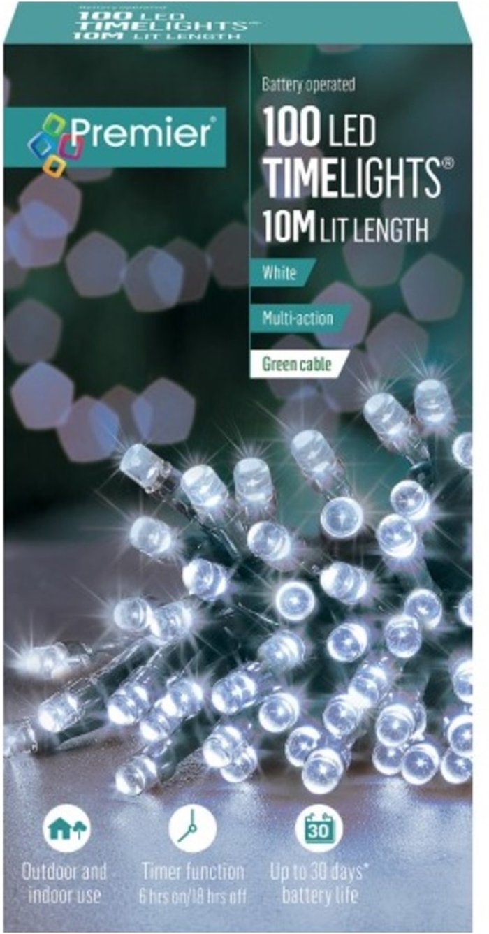 The Range | Premier 100 White Battery Timer lights - White Premier 100 White Battery Timer lights - White
