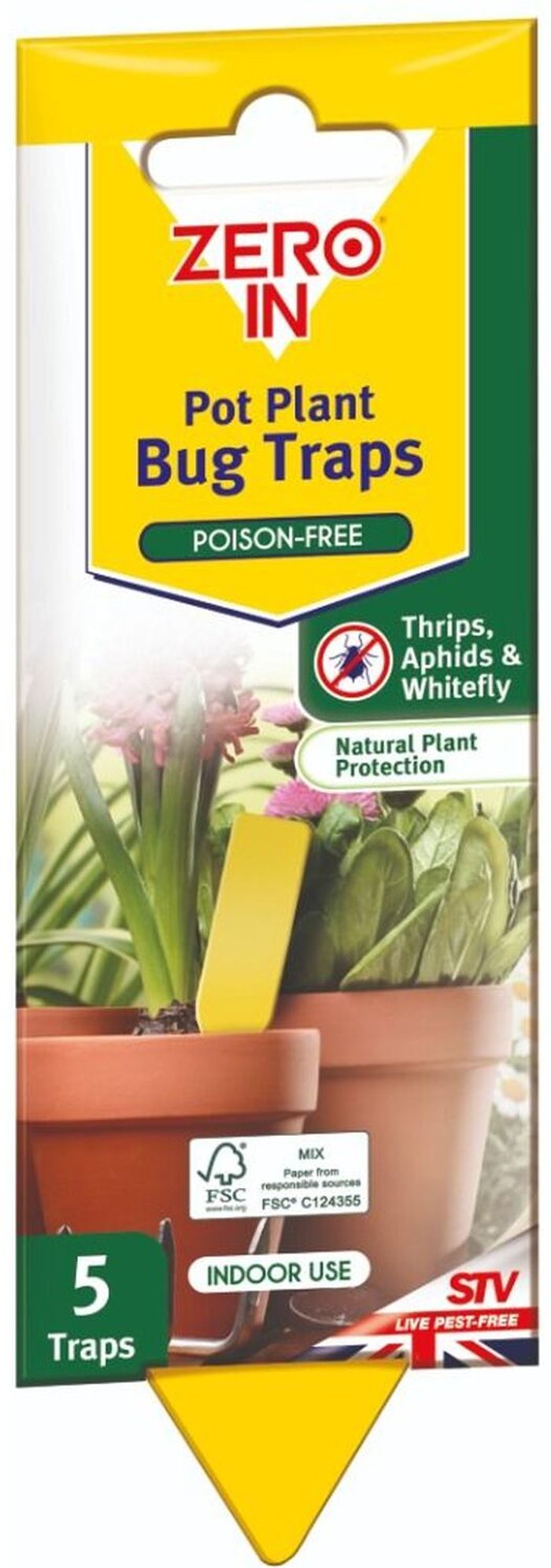 The Range | Zero In Pot Plant Bug Traps 5 Pack x3 - Yellow Zero In Pot Plant Bug Traps 5 Pack x3 - Yellow