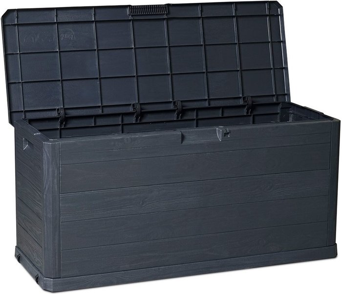 The Range | Samuel Alexander 280L Plastic Outdoor Garden Storage Chest - Black Samuel Alexander 280L Plastic Outdoor Garden Storage Chest - Black