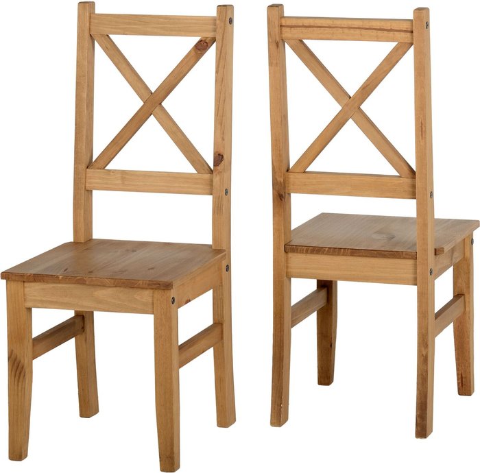 The Range | Seconique Salvador Chairs Pair - Distressed Waxed Pine Seconique Salvador Chairs Pair - Distressed Waxed Pine
