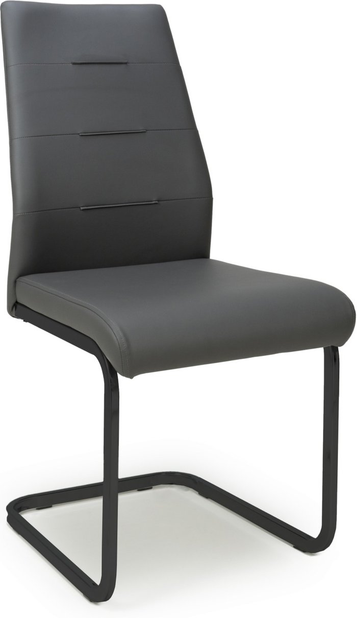 The Range | Shankar 4 x Shankar Cordoba Leather Effect Grey Dining Chairs Shankar 4 x Shankar Cordoba Leather Effect Grey Dining Chairs