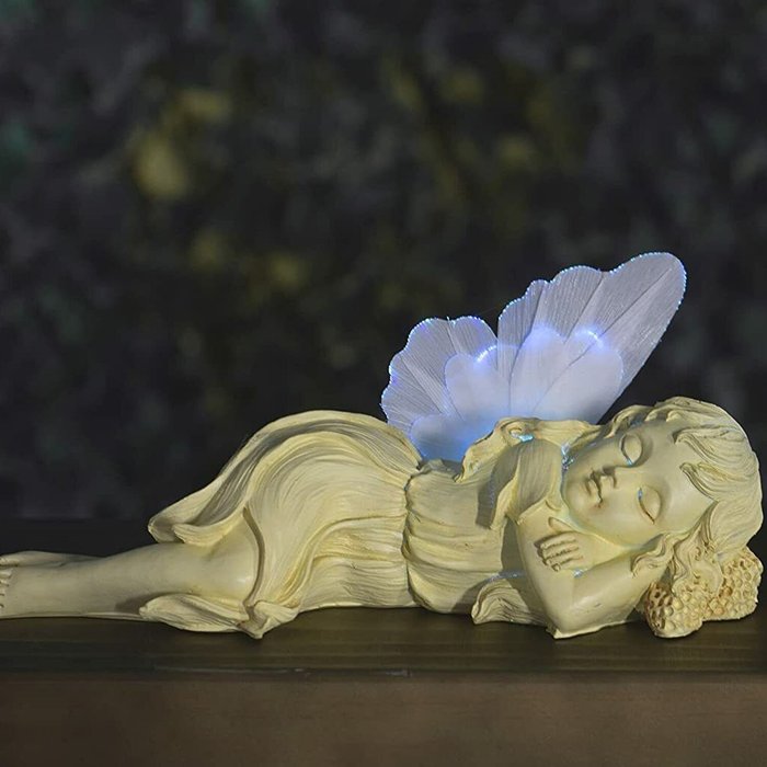 The Range | Garden Mile Solar Sleeping Fairy Garden Ornament - White Garden Mile Solar Sleeping Fairy Garden Ornament - White