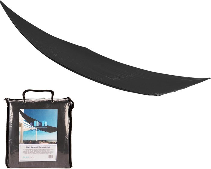 The Range | Harbour Housewares Rectangle Shade Sail - 2.5 x 3m - Black Harbour Housewares Rectangle Shade Sail - 2.5 x 3m - Black