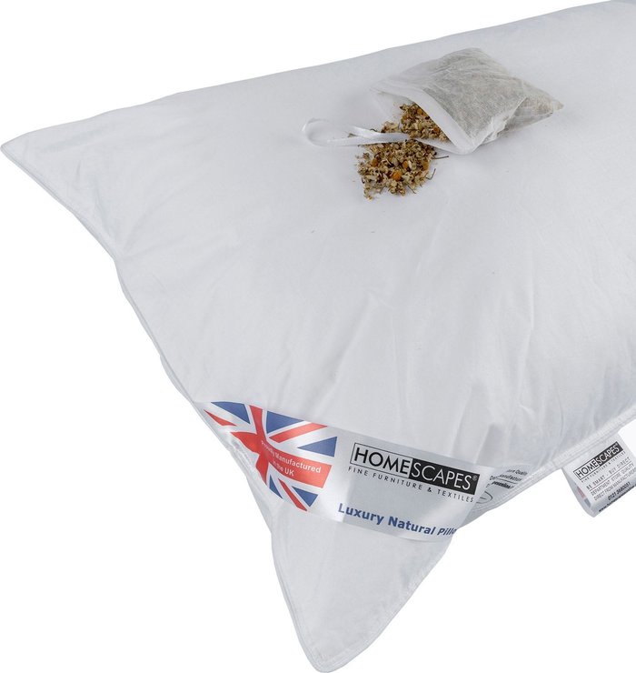 The Range | Homescapes Homescapes Goose Feather Down Camomile Pillow - White Homescapes Homescapes Goose Feather Down Camomile Pillow - White