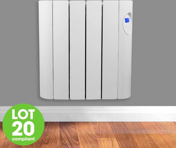 The Range | Futura Low Energy Oil Filled Electric Radiator Panel Heater with Digital Display - White Futura Low Energy Oil Filled Electric Radiator Panel Heater with Digital Display - White