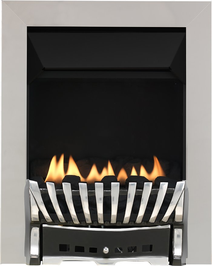 The Range | Focal Point Fires Focal Point Elegance Flueless Manual Gas Fire - Chrome Focal Point Fires Focal Point Elegance Flueless Manual Gas Fire - Chrome