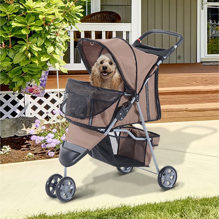 The Range | PawHut PawHut 3 Wheel Pet Stroller Pram - Coffee PawHut PawHut 3 Wheel Pet Stroller Pram - Coffee
