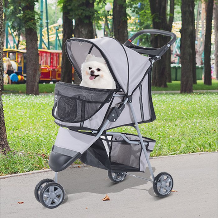 The Range | PawHut PawHut 3 Wheel Pet Stroller Pram - Grey PawHut PawHut 3 Wheel Pet Stroller Pram - Grey