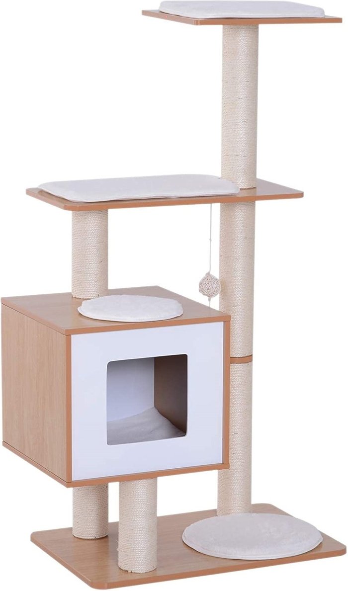The Range | PawHut PawHut Wood Cat Scratching Condo Activity Center - White PawHut PawHut Wood Cat Scratching Condo Activity Center - White