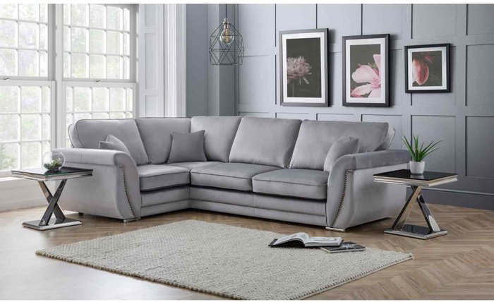 The Range | Simply Eleganza Luca Full Back L Shape Left Hand Corner Sofa - Grey Simply Eleganza Luca Full Back L Shape Left Hand Corner Sofa - Grey