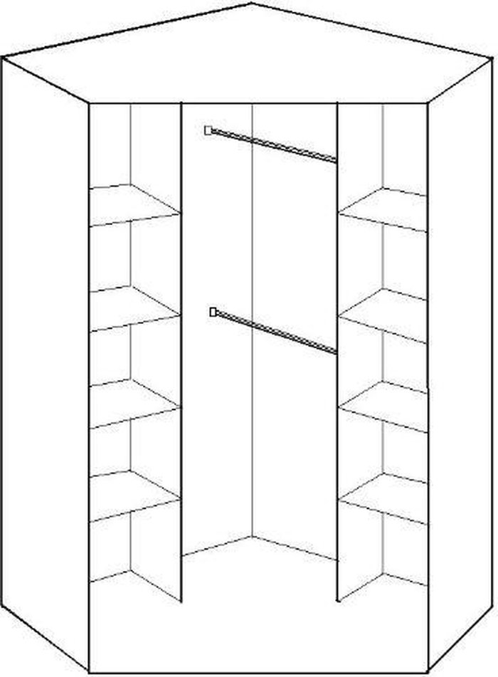The Range | Tjs Osaka Oak 2 Door Corner Wardrobe - Oak Effect Tjs Osaka Oak 2 Door Corner Wardrobe - Oak Effect