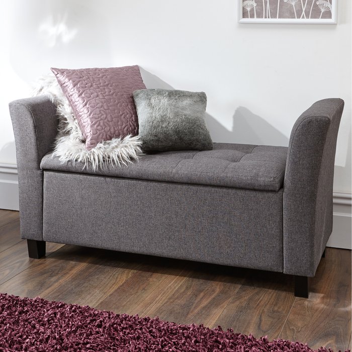 The Range | Dunelm Verona Fabric Charcoal Window Seat Dark Grey Dunelm Verona Fabric Charcoal Window Seat Dark Grey