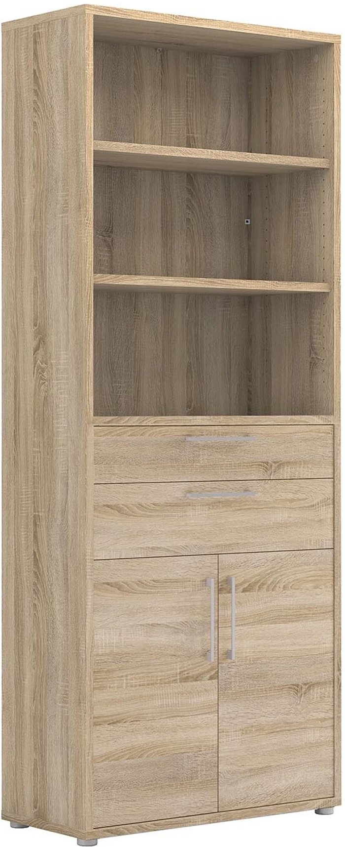 The Range | Furniture To Go Prima 3-Shelf 2-Drawer 2-Door Bookcase - Oak Furniture To Go Prima 3-Shelf 2-Drawer 2-Door Bookcase - Oak
