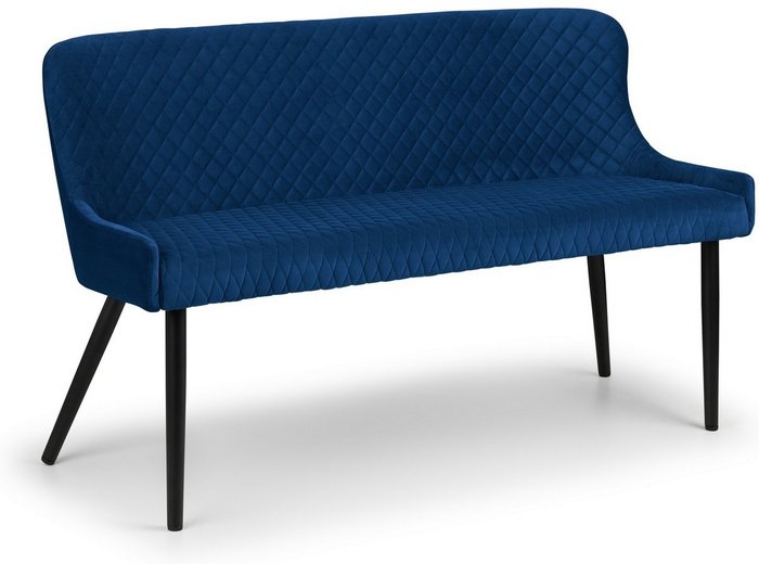 The Range | Julian Bowen Luxe High Back Bench - Blue - Blue Julian Bowen Luxe High Back Bench - Blue - Blue