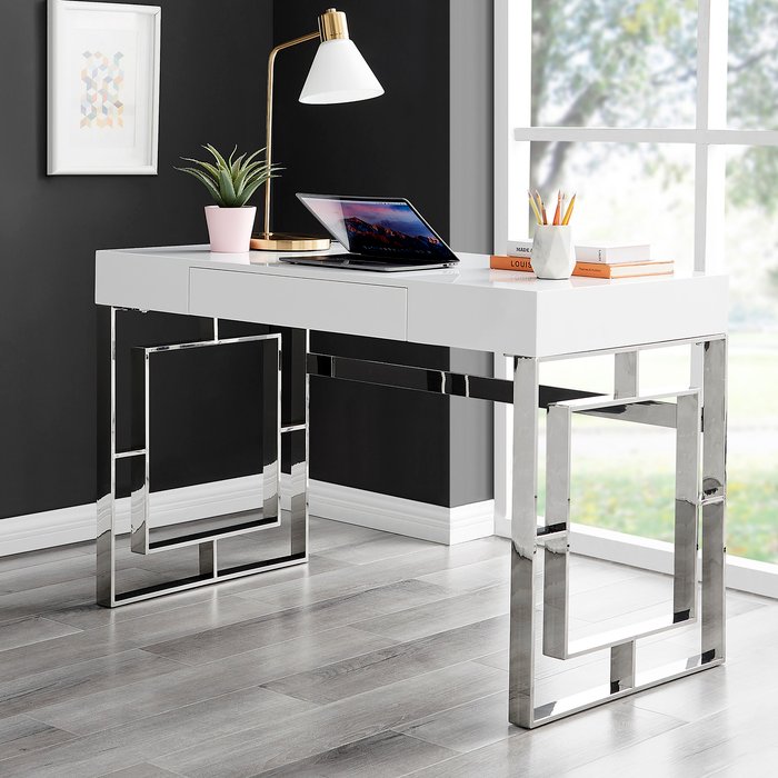 The Range | FurnitureboxUK Cambridge White High Gloss Office Desk Dresser - White FurnitureboxUK Cambridge White High Gloss Office Desk Dresser - White