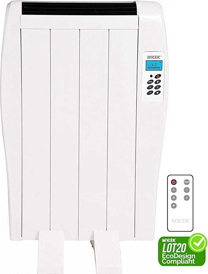 The Range | MYLEK Aluminium Electric Panel Radiator Heater with Timer, Thermostat and Remote - White / 42cm MYLEK Aluminium Electric Panel Radiator Heater with Timer, Thermostat and Remote - White / 42cm