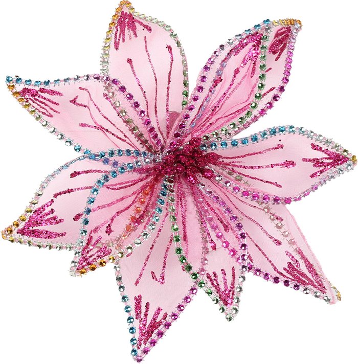 The Range | Sugar Wonderland Pink Flower Clip with Rainbow Jewels - Pink Sugar Wonderland Pink Flower Clip with Rainbow Jewels - Pink