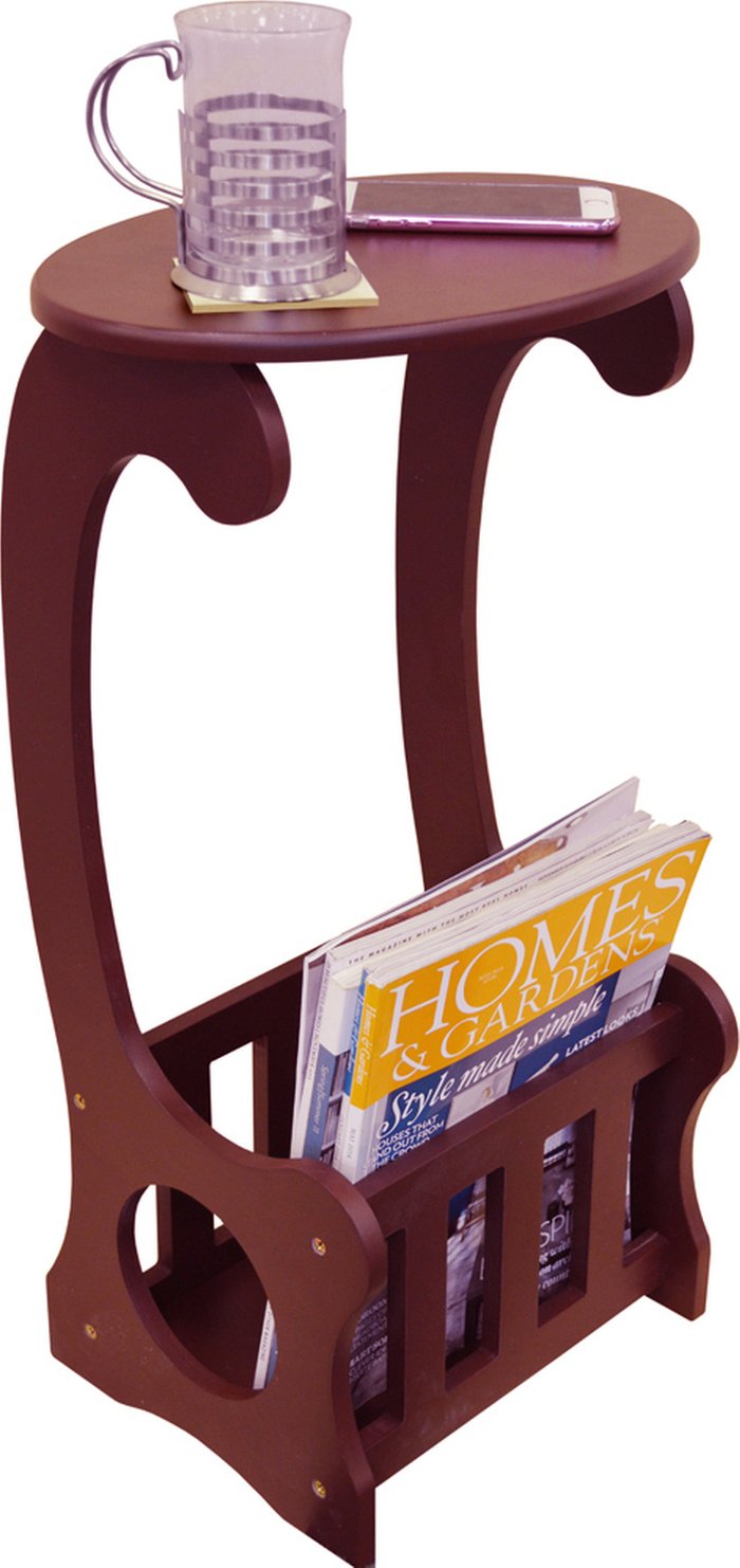 The Range | WATSONS SCROLL - Side End Bedside Table with Magazine Book Storage Rack - Dark - Dark WATSONS SCROLL - Side End Bedside Table with Magazine Book Storage Rack - Dark - Dark