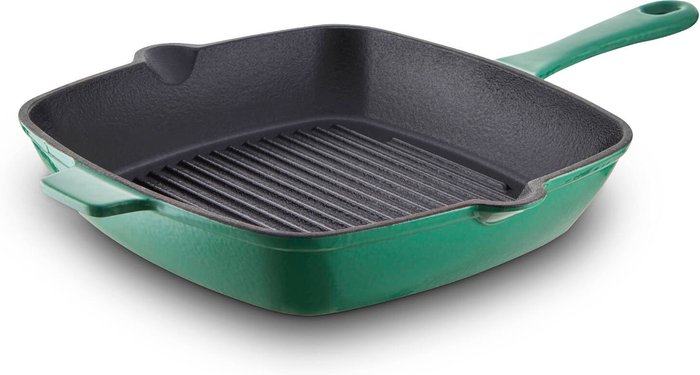 The Range | Barbary & Oak Barbary & Oak 26Cm Cast Iron Grill Pan - Green Barbary & Oak Barbary & Oak 26Cm Cast Iron Grill Pan - Green