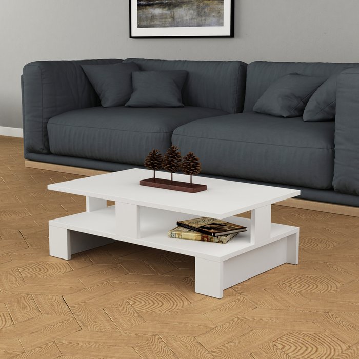 The Range | Decortie Mansu Modern Coffee Table Anthracite Grey Multipurpose - White Decortie Mansu Modern Coffee Table Anthracite Grey Multipurpose - White