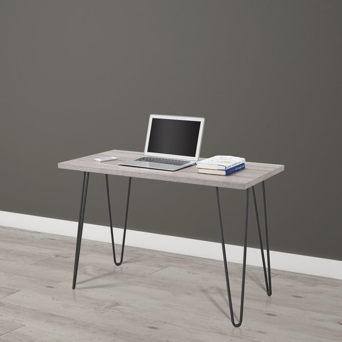 The Range | Solstice Solstice Narvi Retro Desk - Distressed Grey Oak Solstice Solstice Narvi Retro Desk - Distressed Grey Oak