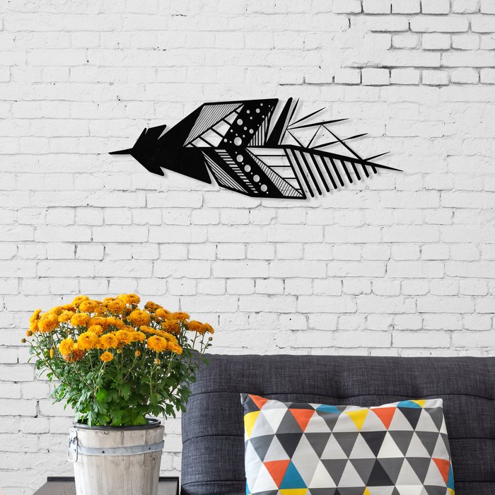 The Range | Decortie Feather Wall Art Metal Decorative Object - Black - Black Decortie Feather Wall Art Metal Decorative Object - Black - Black